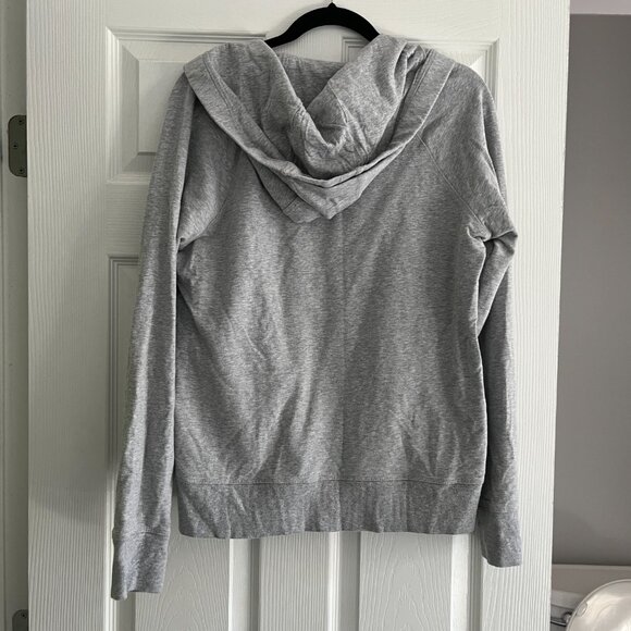 DKNY Sport Women Cozy Zip Up Drawstring Logo Hoodie Gray Size Large - Picture 5 of 6